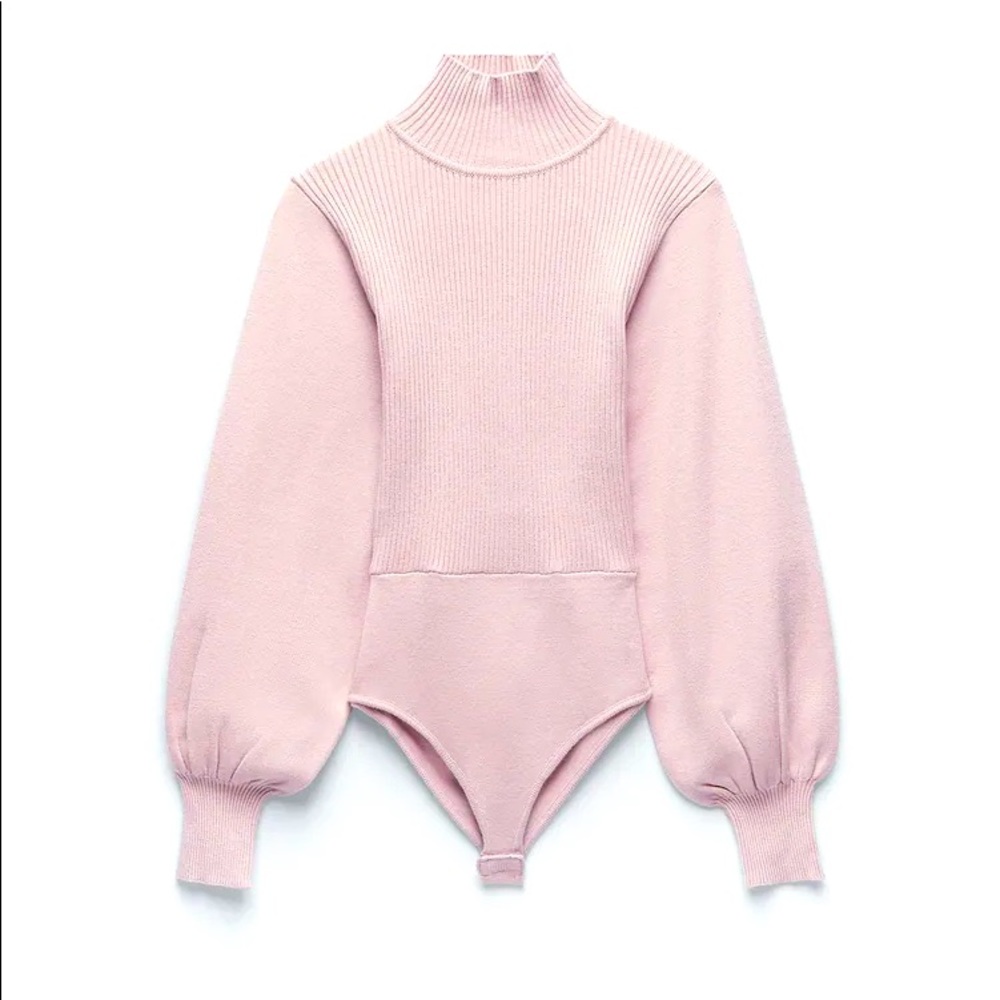Gorgeous Zara knit bodysuit with balloon sleeves.